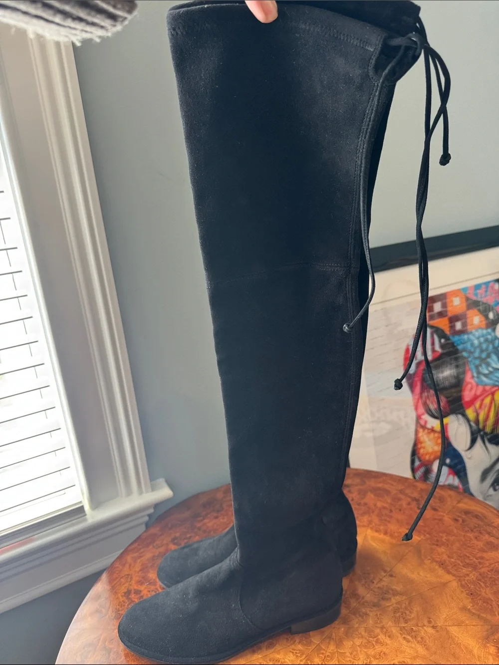 Stuart Weitzman Black Over-the-Knee Stretch Boot